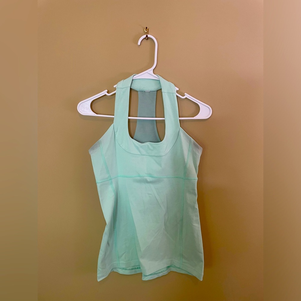 LULULEMON built in bra tank, mint green, Sz 8 (medium), GUC
